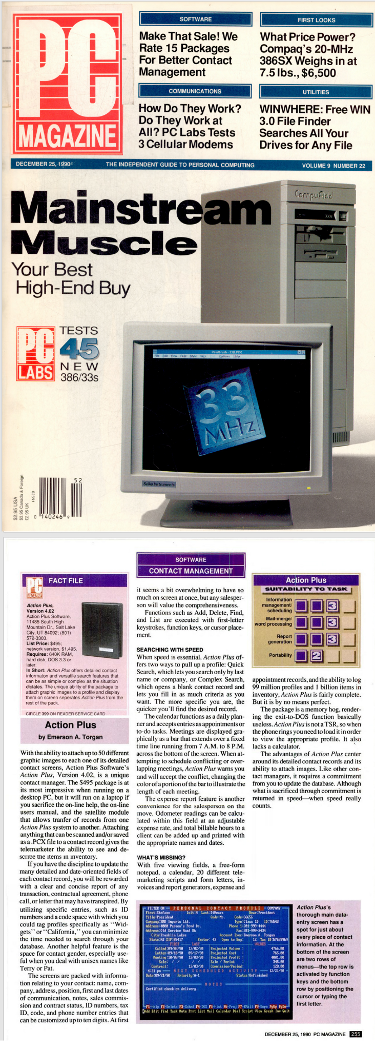 PC Magazine 1990 Action Plus review